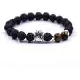 SIVITE Lava Rock Stretch Beaded Bracelet Essential Oil Diffuser Dog Lover Paw Charm Pet Memorial Bracelet