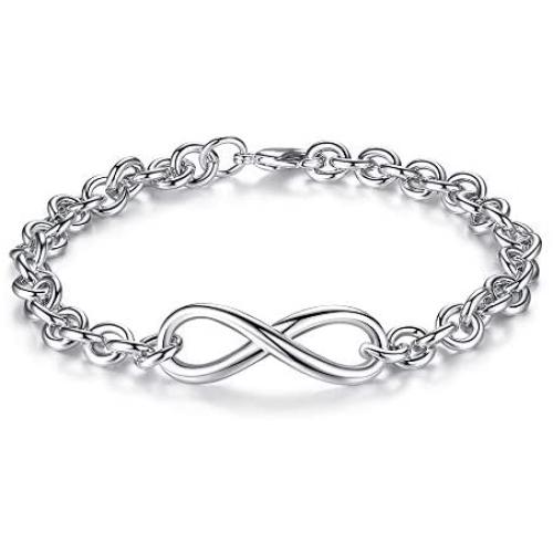 Almusen Cubic Zirconia Bracelet Charm Bracelet Womens Jewelry Silver Infinity Symbol Everlasting Bangle Bracelet Gift Womens Party/Anniversary/Birthday Gift/Opening Ceremony