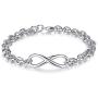 Almusen Cubic Zirconia Bracelet Charm Bracelet Womens Jewelry Silver Infinity Symbol Everlasting Bangle Bracelet Gift Womens Party/Anniversary/Birthday Gift/Opening Ceremony