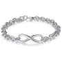 Almusen Cubic Zirconia Bracelet Charm Bracelet Womens Jewelry Silver Infinity Symbol Everlasting Bangle Bracelet Gift Womens Party/Anniversary/Birthday Gift/Opening Ceremony