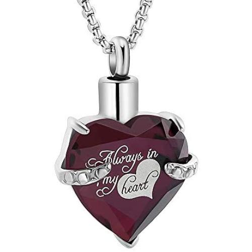 Roselove Jewelry Urn Necklaces for Ashes for Women Cremation Necklace Heart Keepsake Gift