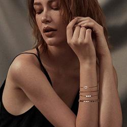 LOYATA Chain Bracelet Gold Link 14K Gold Filled Dainty Simple Jewelry Gift for Women