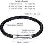 PROSTEEL Braided Leather Bracelets, Custom Beads Custom ID Bracelet for Men Women, Personalized 2-5 Name Engraved, Come Gift Box