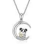 YFN Panda Necklace 925 Sterling Silver Panda Necklace Panda Bamboo Pendant Jewelry for Women Gift