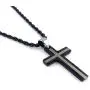 Yeidid International Mens Black Stainless Steel Cross Pendant, Black 4mm Rope Chain Necklace 24'' Yeidid International Mens Black Stainless Steel Cross Pendant, Black 4mm Rope Chain Necklace 24''