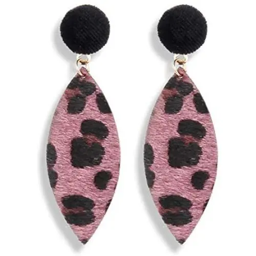 Leopard Leaf Dangle Earrings Boho Cheetah Animal Print Leather Teardrop Earrings for Women Girls Trendy Statement Jewelry Leopard Leaf Dangle Earrings Boho Cheetah Animal Print Leather Teardrop Earrings for Women Girls Trendy Statement Jewelry
