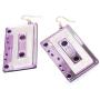 Personality Cassette Tape Dangle Earrings Acrylic Punk Funny Earrings for Women Girls
