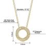 ZRU Circle Necklace, 18K Rose Gold & White Gold Plated, Round Pendant Necklaces for Women with Cubic Zirconia, Gifts for Valentines Day Birthday Anniversaries