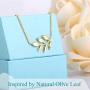 Dainty Olive Leaf Pendant Necklace | Olive Tree Branch Leaf Jewelry for Women Girls