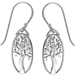 Boma Jewelry Sterling Silver Tree Silhouette Earrings