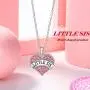 Hicarer 2 Pieces Big Sis and Little Sis Heart-Shape Crystal Pendant Necklace Sister Jewelry Set for Sister Girls Kids Supplies