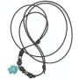 Nove Jewelry Leather Hawaiian Sea Turtle Necklace - Bone Beaded Necklace - Wood Bead and Adjustable Cord