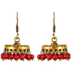 Sansar India Oxidized Small Lightweight Jhumka Indian Earrings Jewelry for Girls and Women 1755