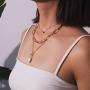 Dcfywl731 Punk Gold Layered Lock Necklace for Women 14K Gold Plated Paperclip Chain Link Necklace Padlock Pendent Necklace for Girls Punk Chunky Jewelry
