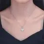 CiNily Ladies Angel Wing Necklace-White Opal Pendant Necklace Embellished with Cubic Zirconia Heart Shape Jewelry Gifts for Women Mom Girls