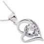 ALOV Jewelry Sterling Silver Daughter-in-Law Love Heart Cubic Zirconia Pendant Necklace