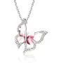 Sllaiss Pink Crystal Butterfly Pendant Necklace for Women, with Small Aurora Borealis Crystals Made from Swarovski Sllaiss Pink Crystal Butterfly Pendant Necklace for Women, with Small Aurora Borealis Crystals Made from Swarovski
