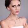 Gem Stone King 3.65 Ct Created Sapphire White Diamond 18K Rose Gold Plated Silver Jewelry Set with 18 Inch Chain