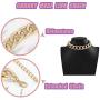 Masiter Hip Hop Rhinestone Necklace Chunky Cuban Oval Link Chain Choker Party Nightclub Costume Jewelry for Women and Girls