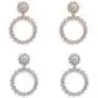 Pearl Round Circle Hoop Dangle Earrings Imitation Pearl Hollow Out Flower Earrings Beaded Loop Drop Earrings for Women Girls Elegant Jewelry