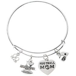 Infinity Collection Football Mom Jewelry-Football Mom Bracelet- Football Bangle for Football Moms