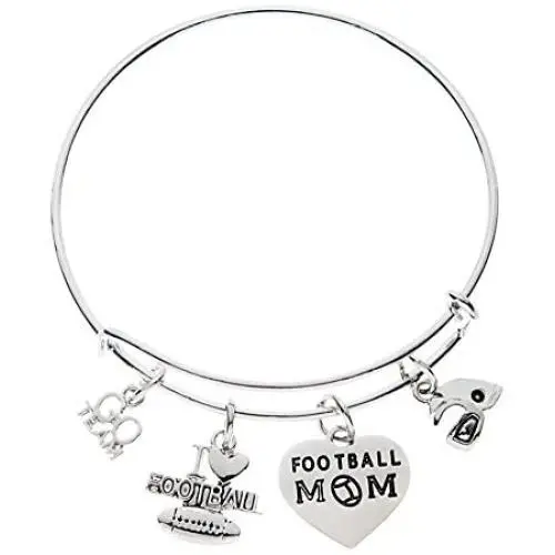 Infinity Collection Football Mom Jewelry-Football Mom Bracelet- Football Bangle for Football Moms