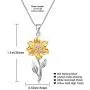 Annie & Kevin 925 Sterling Silver Sunflower Anklets/Bracelets/Necklaces/Earrings/Jewelry Set/Yellow Gold Plated CZ Flower with Jewelry Gift Box for Women
