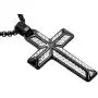 Blackjack Jewelry Mens Stainless Steel Cross Pendant with Carbon Fiber and 24'' Round Box Chain Blackjack Jewelry Mens Stainless Steel Cross Pendant with Carbon Fiber and 24'' Round Box Chain