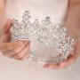 FXmimior Silver Bead Bridal Wedding Crown Headband Women Crystal Tiara Headpiece Wedding Hair Accessories