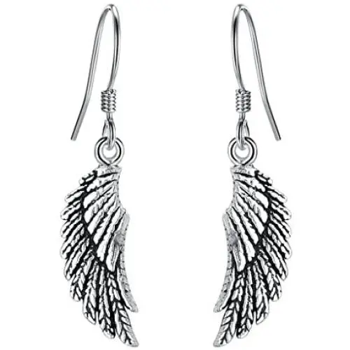 EVER FAITH Womens 925 Sterling Silver Bali Inspired Fashion Tiny Angle Wing Hook Dangle Earrings EVER FAITH Womens 925 Sterling Silver Bali Inspired Fashion Tiny Angle Wing Hook Dangle Earrings