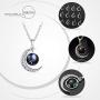 INRENG Stainless Steel Crescent Moon 12 Constellation Zodiac Sign Luminous Pendant Necklace Glow in The Dark