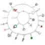 Advent Calendar Set ''Christmas Cheer'' 22 Charms with 1 Bracelet and 1 Necklace