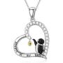 PELOVNY Lovely Penguin Necklace for Women Sterling Silver Animal Love Heart Pendant Necklace Penguin Jewelry Gift for Girlfriend