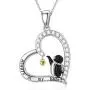 PELOVNY Lovely Penguin Necklace for Women Sterling Silver Animal Love Heart Pendant Necklace Penguin Jewelry Gift for Girlfriend