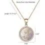 Moiom Teen Girls Jewelry,14k Gold Plated Round Disc Double Side Adjustable Bling Alphabet Pendant Necklace,Pave Cubic Zirconia Disc A to Z Alphabet,Meaningful Cute Necklace for Teen Girls