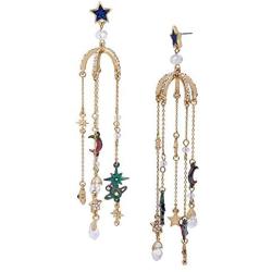 Betsey Johnson Celestial Charm Chandelier Earrings