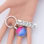 UJIMS Bisexual Pride Gift Rainbow Pride Charm Keychain Bisexual Jewelry for Women Man Bi Pride Key Ring Bisexual Flag Pride Gift