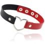ETHOON Love Heart Adjustable Leather Choker Punk PU Necklace Goth Choker Soft Collar Chain for Women Girls