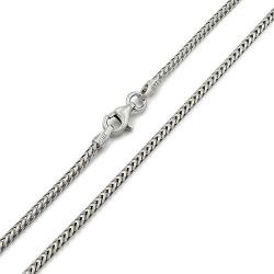 925 Italian Sterling Silver 1mm - 5.5mm Solid Franco Chain, FREE Microfiber Cloth, Rhodium Plated Square Box Link Necklace, Bracelet & Anklet, Giorgio Bergamo