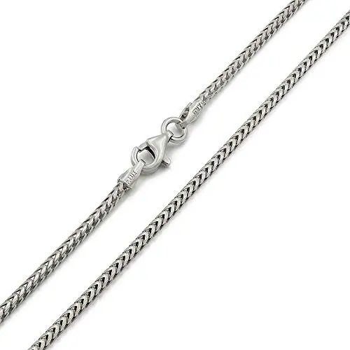 925 Italian Sterling Silver 1mm - 5.5mm Solid Franco Chain, FREE Microfiber Cloth, Rhodium Plated Square Box Link Necklace, Bracelet & Anklet, Giorgio Bergamo 925 Italian Sterling Silver 1mm - 5.5mm Solid Franco Chain, FREE Microfiber Cloth, Rhodium Plated Square Box Link Necklace, Bracelet & Anklet, Giorgio Bergamo