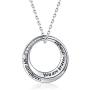 APOTIE Sterling Silver Daughter Necklace S925 Circle Word Pendant Inspirational Jewelry for Daughter Women Girls Teens