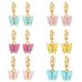 coadipress 6 Pairs Butterfly Huggie Hoop Earrings Set for Women Girls Cute Colorful Acrylic Gold Plated Dangle Drop Statement Earrings Teen Kids Trendy Jewelry Gift