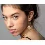 Geometric Drop Dangle Earrings Boho Statement Long Hoops Brushed Gold Half Moon Hollow Circle Light Weight Earrings for Women