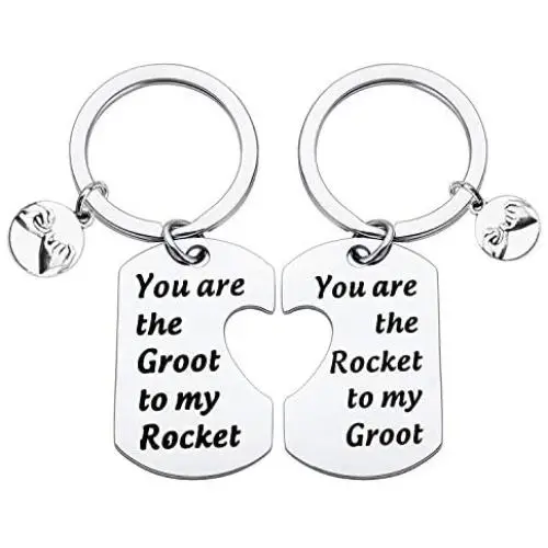 BLEOUK Guardians of The Galaxy Inspired Gift Gift for Friend Best Friend Keychain Set You are The Groot to My Rocket Friendship Jewelry BLEOUK Guardians of The Galaxy Inspired Gift Gift for Friend Best Friend Keychain Set You are The Groot to My Rocket Friendship Jewelry