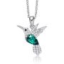 CDE Valentines Day Necklace Gifts for Women Hummingbird Necklaces S925 Sterling Silver Necklaces for Women Embellished with Crystals from Austria Valentines Jewelry Gifts for Women Animal Necklace for Girlfriend Mom
