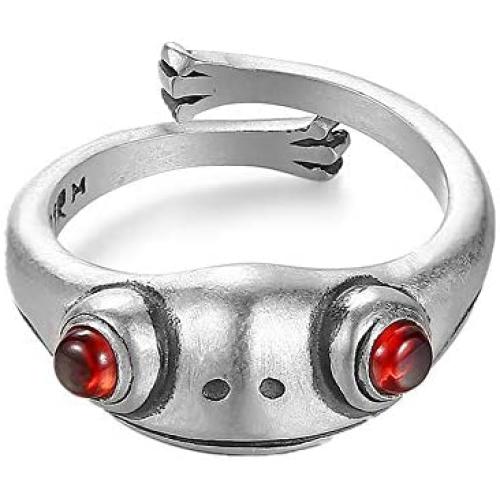 LOVECOM Real 925 Sterling Silver Frog Open Rings for Women Vintage Cute Animal Finger Ring Silver Fashion Party Jewelry Gifts