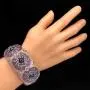 Gypsy Jewels Enamel Rhinestone Unique Chunky Wide Bold Statement Hinged Bangle Bracelet