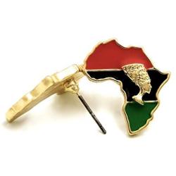 GWOOD Africa with Queen Nefertiti Earrings Gold Color Post Style Pierced