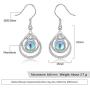 ECOLVANT Drop Earrings for Women Rainbow Moonstone Dangle Earrings Sterling Silver Earrings White Gold Plated Gemstone Hypoallergenic Earrings for Women Girls Birthday Party Fashion Silver Earrings