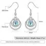 ECOLVANT Drop Earrings for Women Rainbow Moonstone Dangle Earrings Sterling Silver Earrings White Gold Plated Gemstone Hypoallergenic Earrings for Women Girls Birthday Party Fashion Silver Earrings